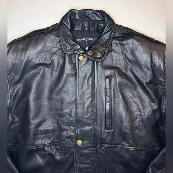 Jhane Barnes Men’s Vintage Leather Jacket Size- 38 - Picture 8 of 14